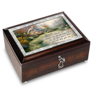 Thomas Kinkade Forever In Mother's Heart Personalized Music Box