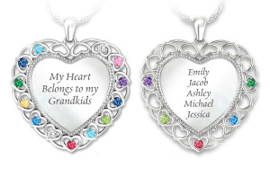>My Heart, My Grandkids Personalized Pendant Necklace