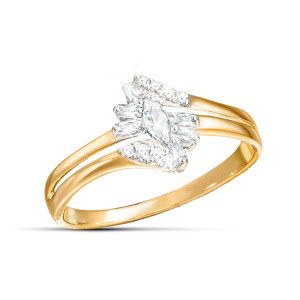 Fire and Ice 10K Solid Gold Diamond Ring