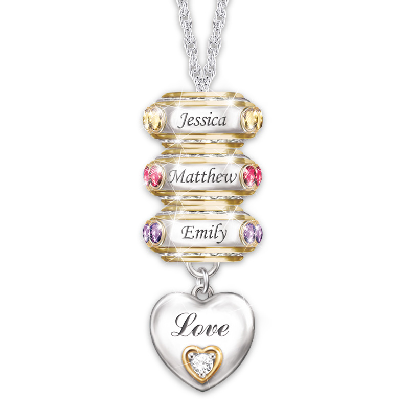 Forever In a Mother's Heart Personalized Pendant Necklace