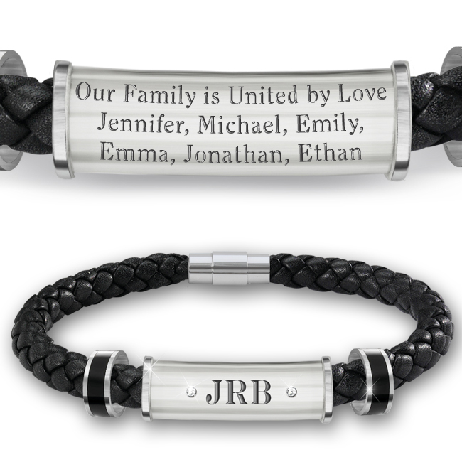 United by Love Personalized Men's Diamond Bracelet