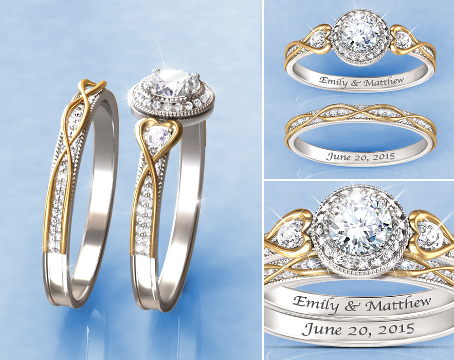 Endless Love Personalized Bridal Ring Set