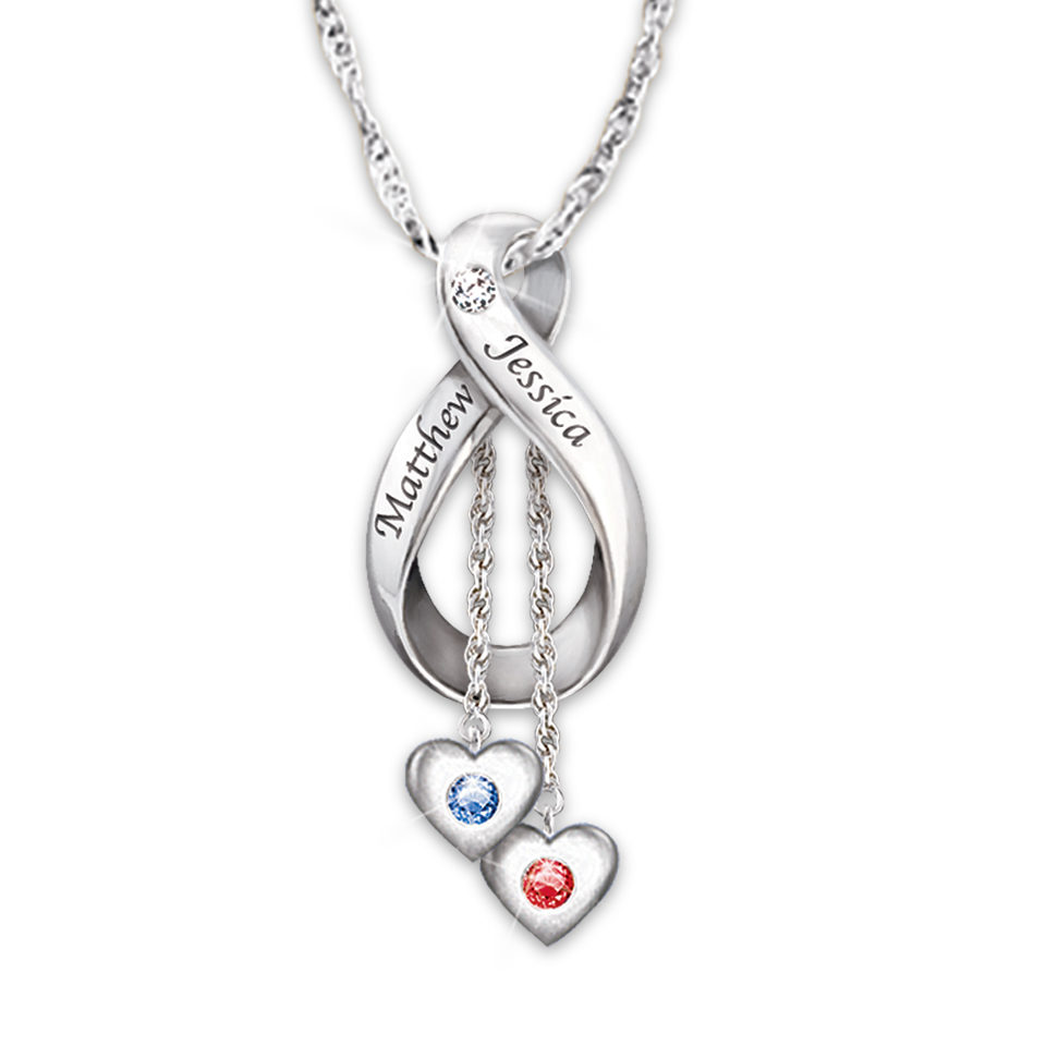 Love Never Ends Personalized Diamond and Birthstone Pendant