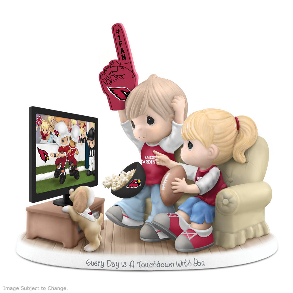 Arizona Cardinals Precious Moments figurine of couple watching football game