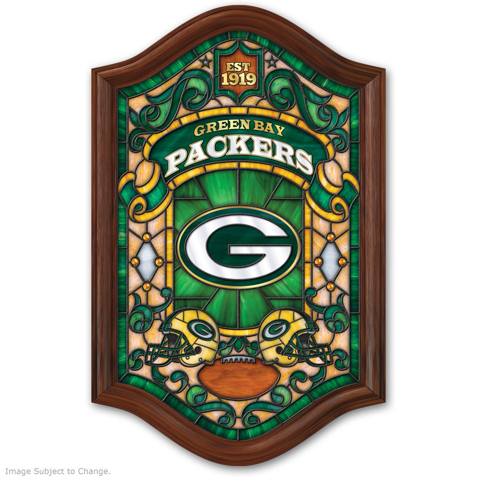 Green Bay Packers Light Up Stained Glass Wall Decor