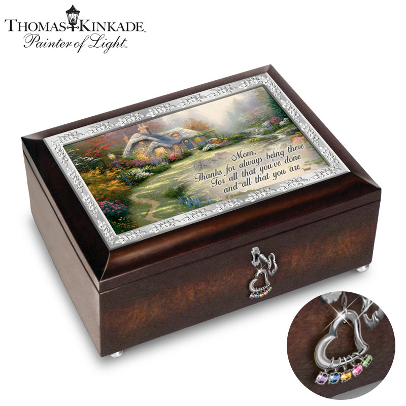 Thomas Kinkade Forever in Mother's Heart Personalized Music Box