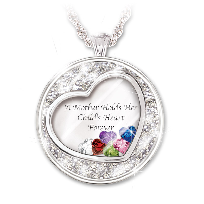 Mother Holds Her Child's Heart Personalized Pendant Necklace