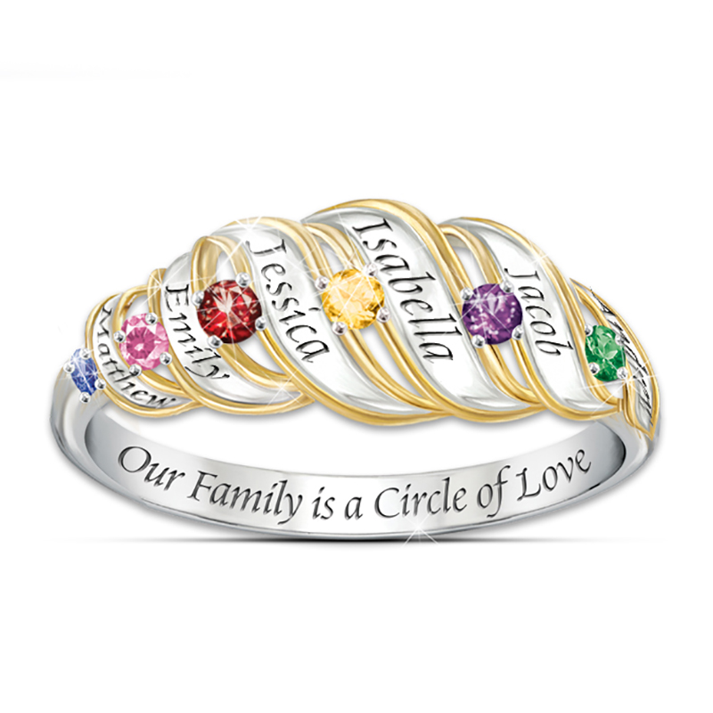 Our Family Is A Circle Of Love Personalized Ring
