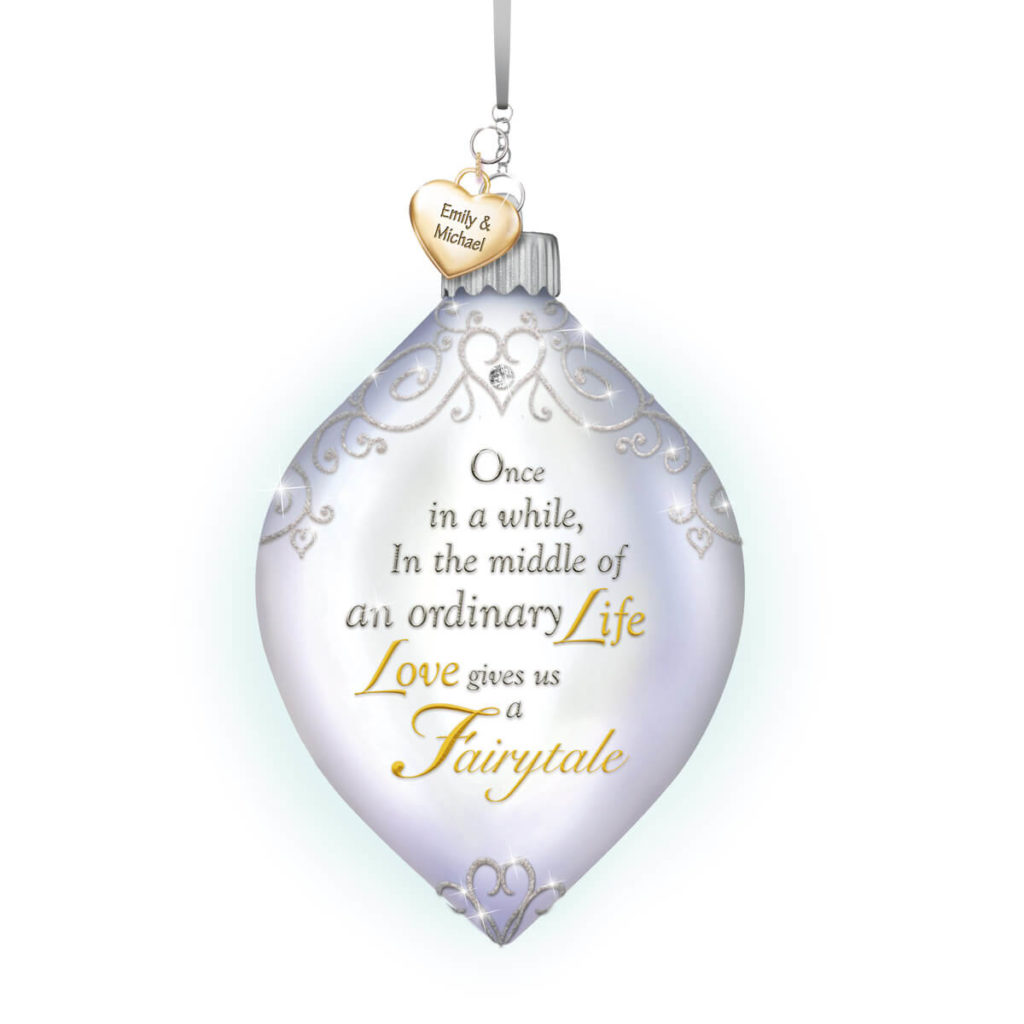 Dazzling Holiday Romance Personalized Ornament