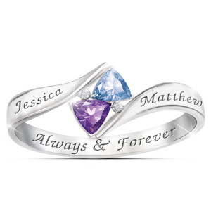 Love's Promise Engraved Birthstone Ring