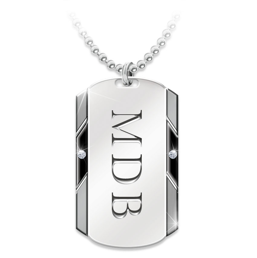 For My Grandson Personalized Dog Tag Pendant Necklace