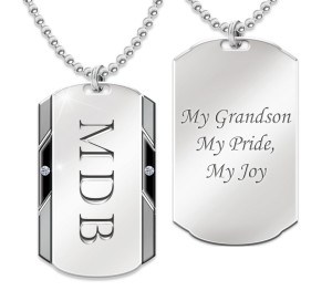 For My Grandson Personalized Dog Tag Pendant Necklace