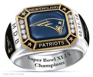 Super Bowl XLIX Champions Patriots Personalized Men's Ring