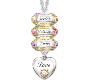 personalized family birthstone necklace