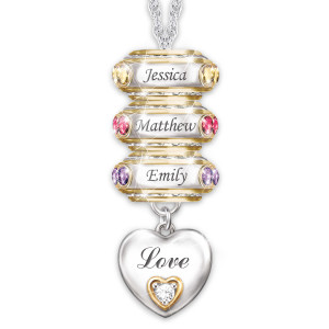 Forever in a Mother's Heart Personalized Pendant Necklace
