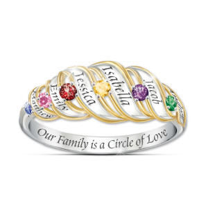 Our Family Is a Circle of Love Personalized Ring
