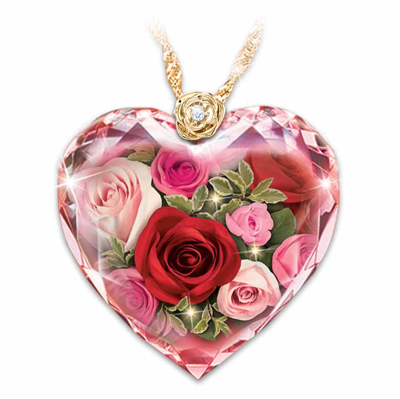 Love Blooms Forever Diamond Pendant Necklace