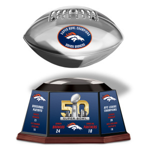 Denver Broncos Super Bowl 50 Championship Levitating Football Sculpture