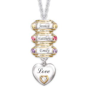 Forever In a Mother's Heart Personalized Pendant Necklace