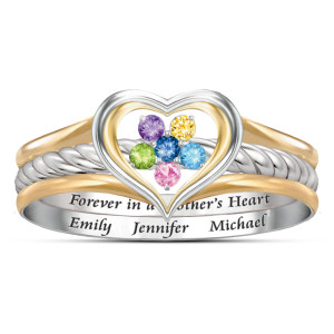 A Mother's Loving Heart Personalized Ring