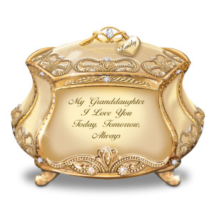 Granddaughter, I Love You Personalized Music Box
