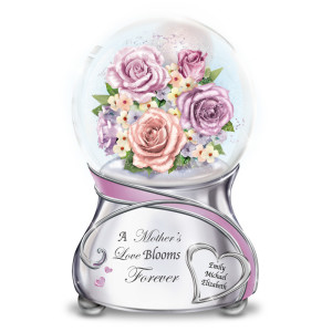 A Mother's Love Blooms Forever Personalized Glitter Globe