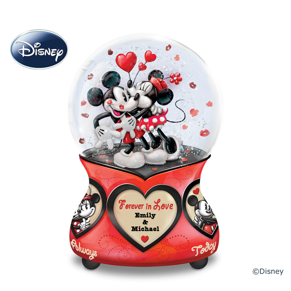 Disney Forever in Love Personalized Glitter Globe