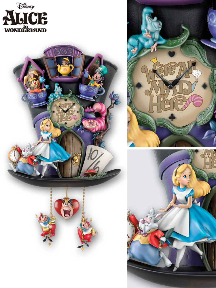 Disney Alice In Wonderland "Mad Hatter" Wall Clock