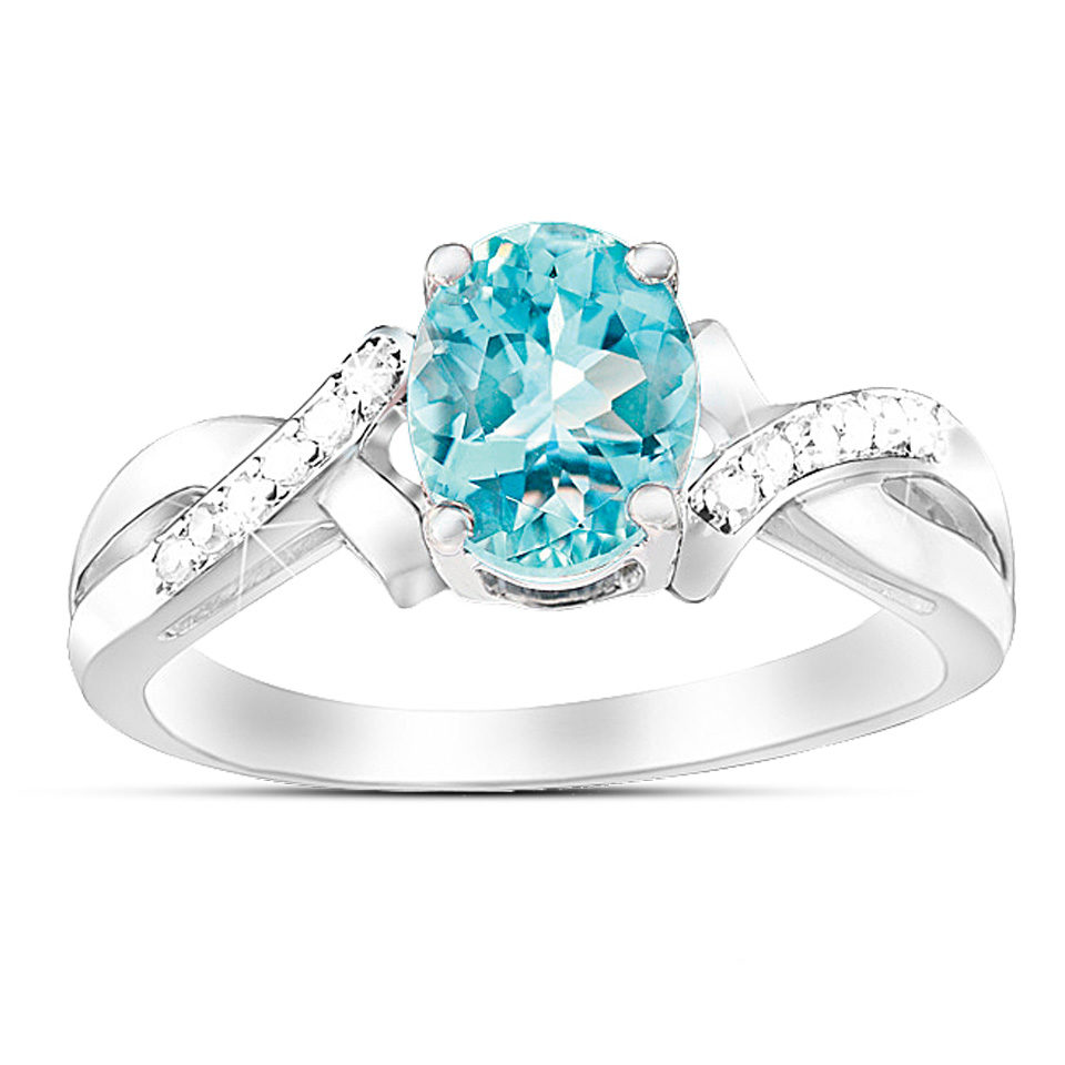 Elegance Aquamarine & Diamond Ring