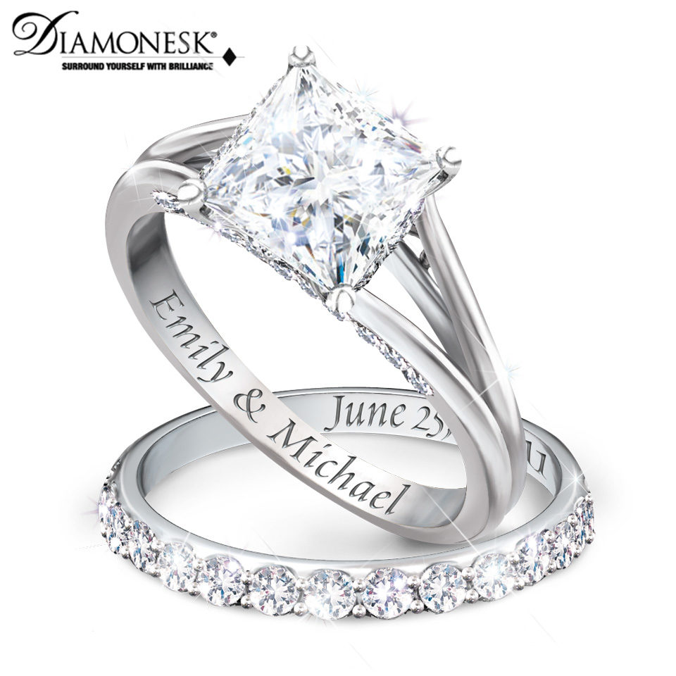 Princess Personalized Bridal Ring Set