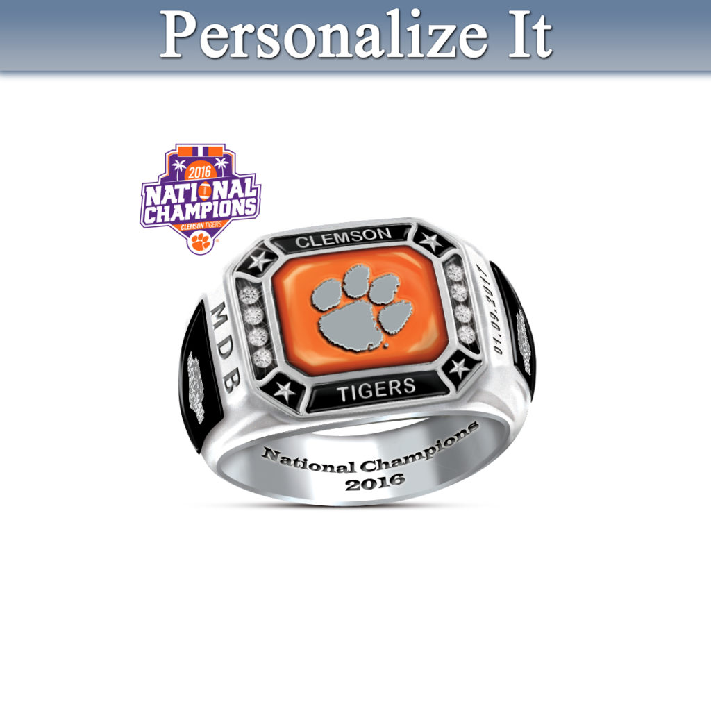 Clemson Tigers 2016 National Champions Personalized Ring