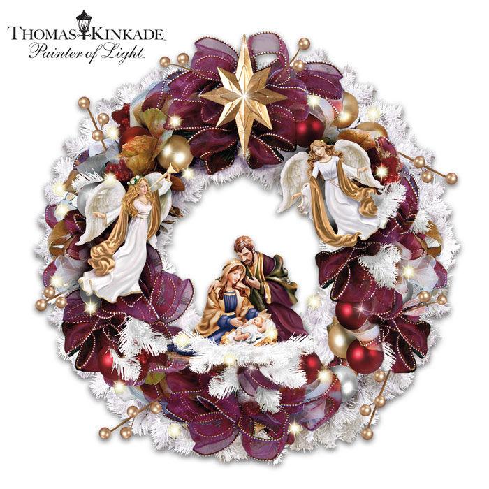 Thomas Kinkade Christmas Blessings Wreath