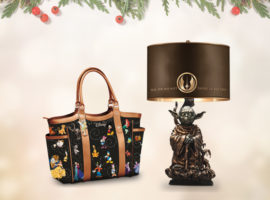 Disney Purse and Yoda Lamp next to each other