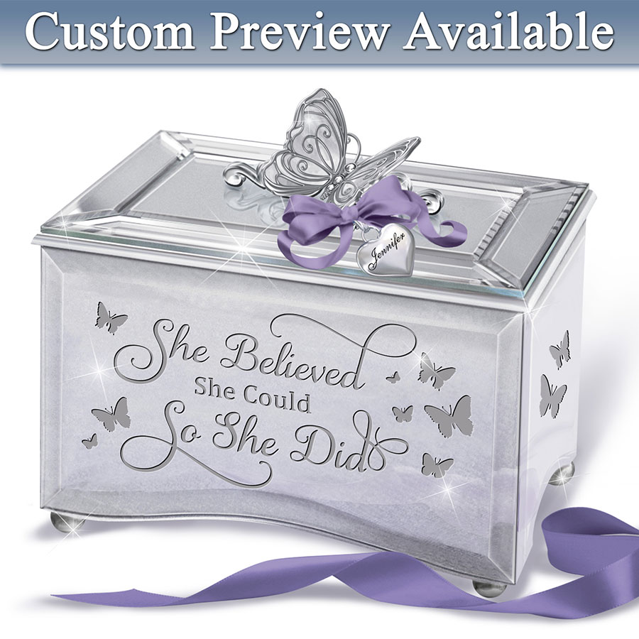 She Believed She Could So She Did Personalized Music Box