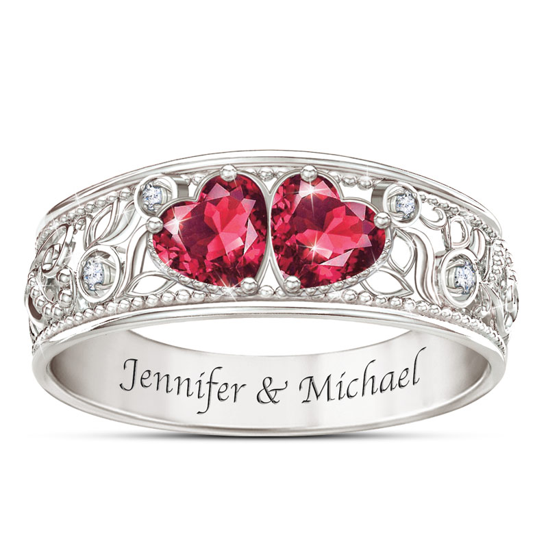 Heart To Heart Personalized Diamond Ring