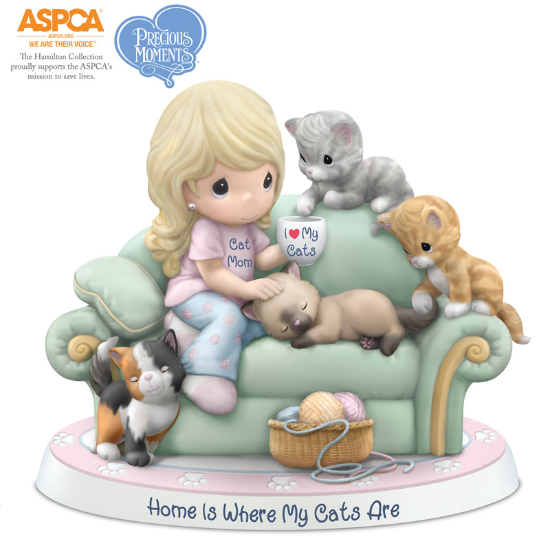 Precious Moments Home Is Where My Cats Are Figurine