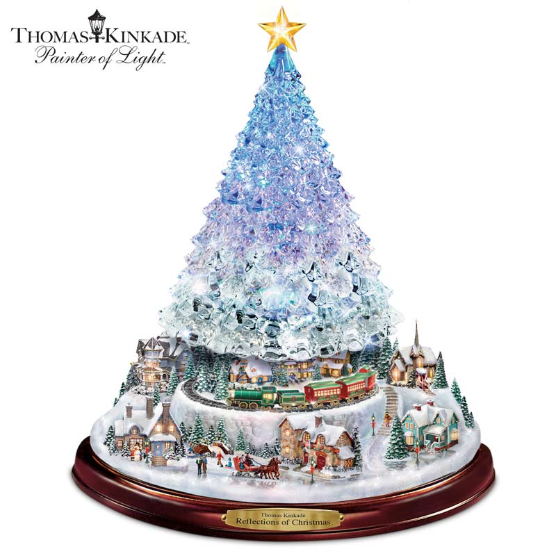 Thomas Kinkade Christmas Tree With Lights, Motion and Music