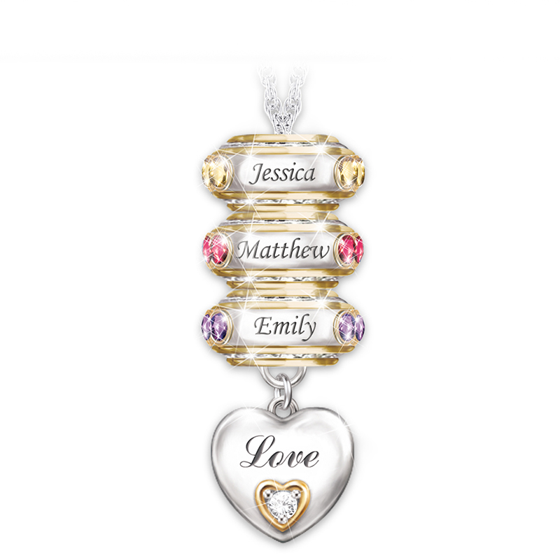 Forever In A Mother's Heart Personalized Pendant Necklace
