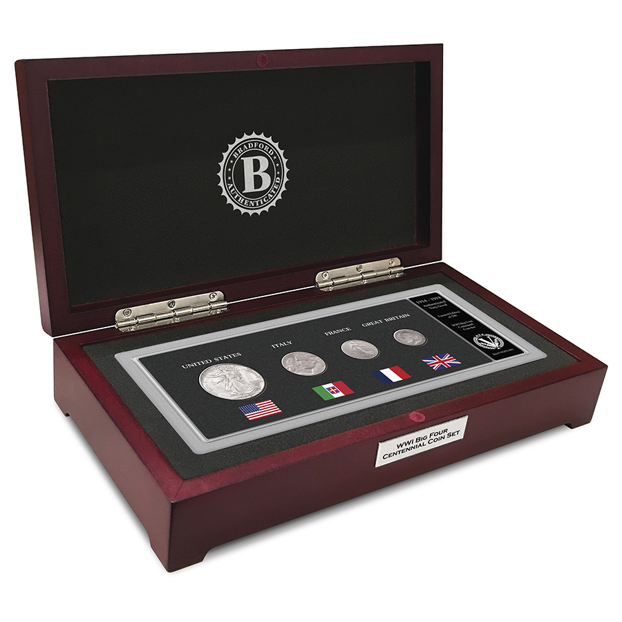 The Big Four WWI Centennial Coin Set And Deluxe Display Box