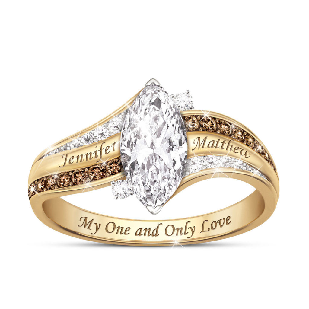 My One and Only Love Personalized Topaz and Diamond Ring