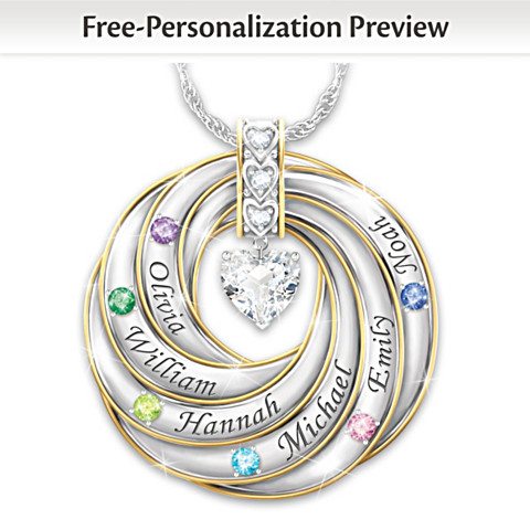Our Family of Strength and Love Personalized Pendant Necklace