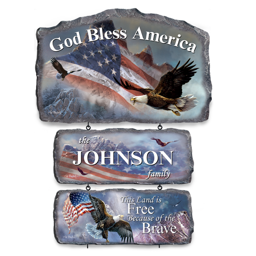 God Bless America Personalized Welcome Sign Collection