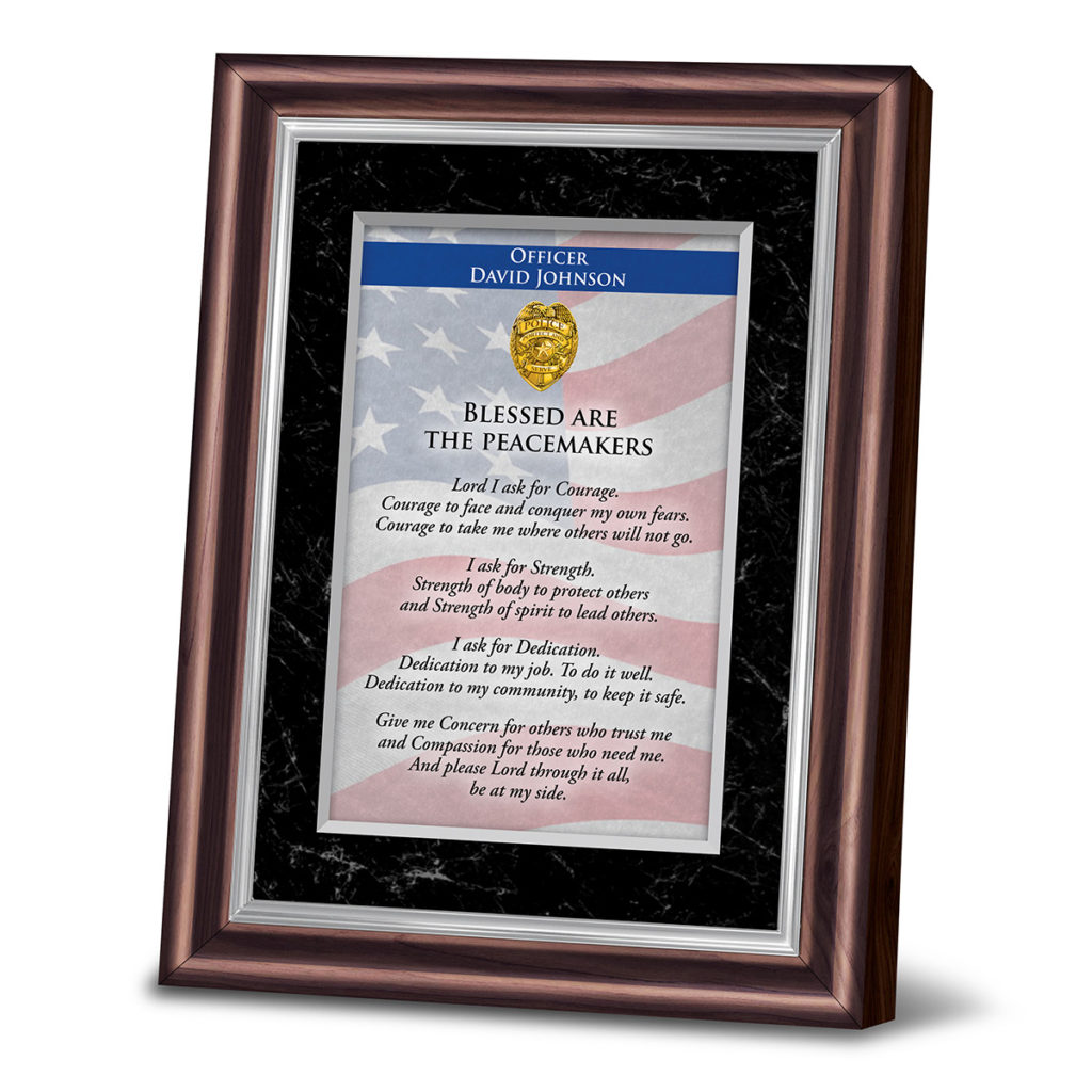 Police Blessed Are The Peacemakers Personalized Frame