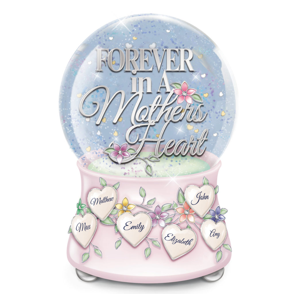 Forever In A Mother's Heart Personalized Glitter Globe