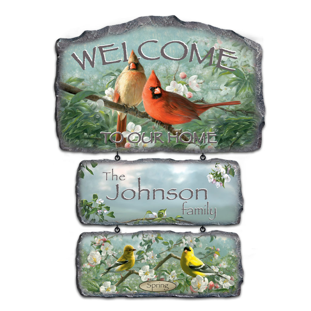 Songbirds of the Season Personalized Welcome Sign Collection