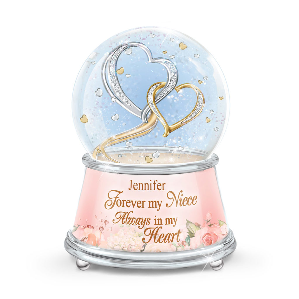 My Heart, My World Niece Personalized Glitter Globe