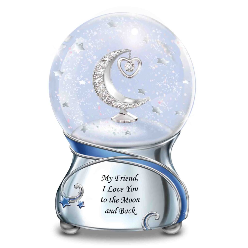 Friend, I Love You to The Moon Glitter Globe