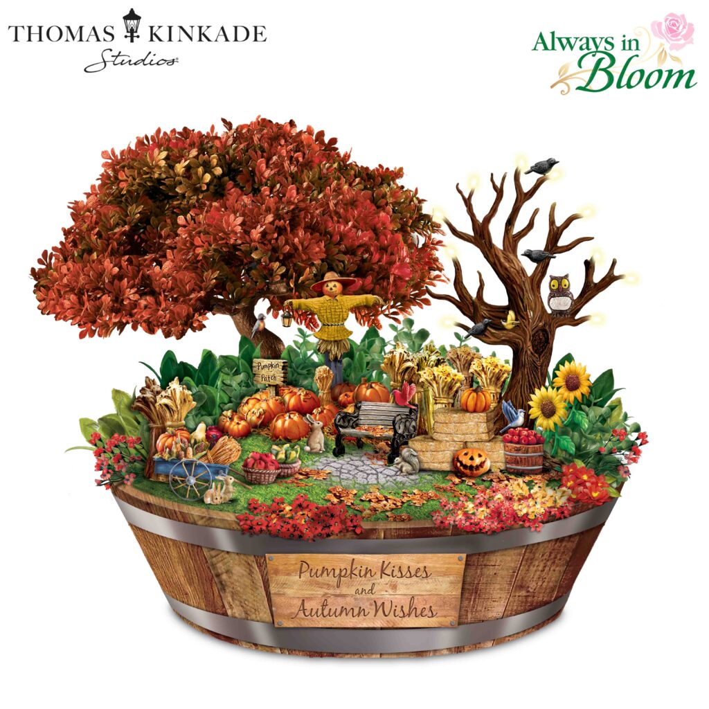 Thomas Kinkade Autumn Wishes Table Centerpiece