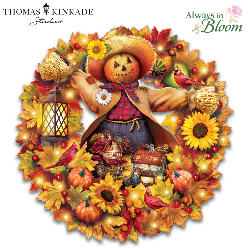 Thomas Kinkade Happy Harvest Days Wreath