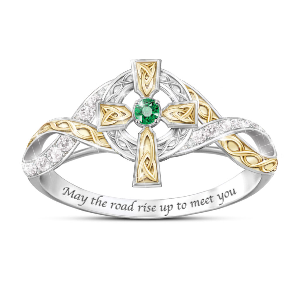 Irish Blessing Emerald and Diamond Ring